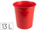 Corbeille papier 13l rouge opa
