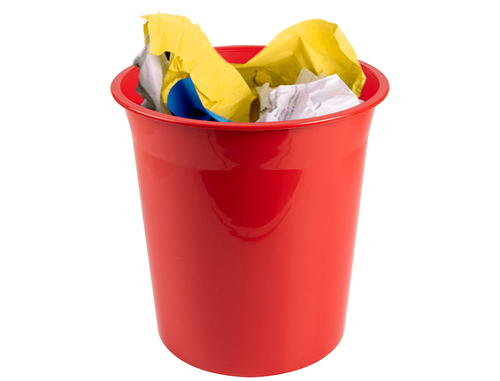 Corbeille papier 13l rouge opa
