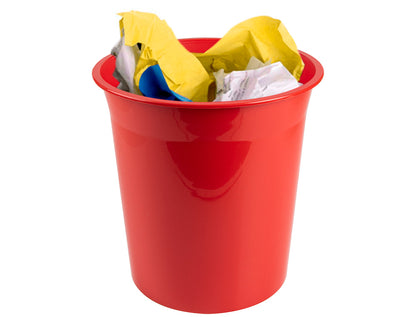 Corbeille papier 13l rouge opa
