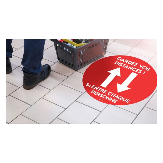 Stickers de sol personnalisable  - rond - rouge x2