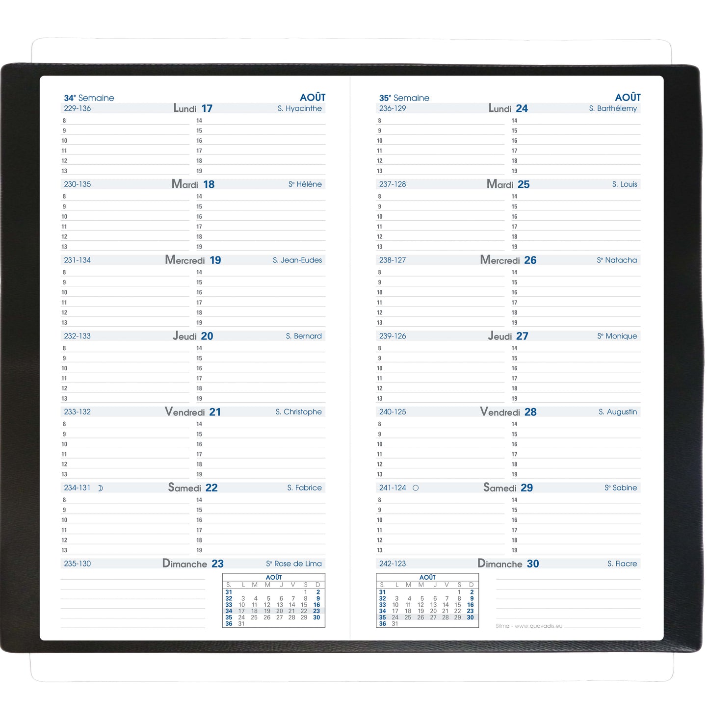 Agenda qv silma impala 8x17cmnoir