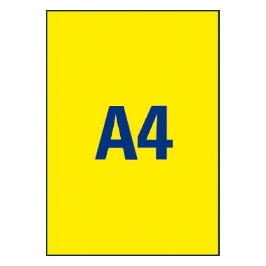Etiquette laser jaune vif A4 210X297- 20 feuilles , 20 étiquettes