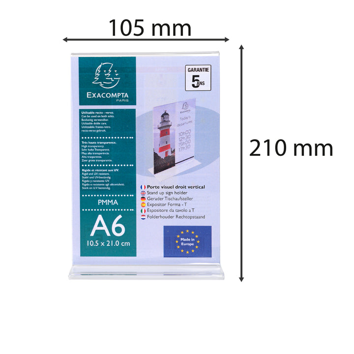 Porte-Visuel Droit A6 Cristal