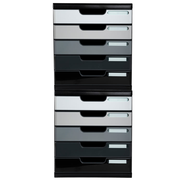 Module de classement A4 5 tiroirs noir/gris