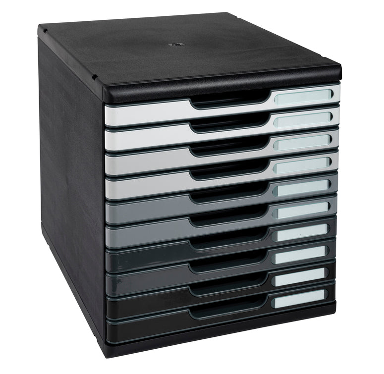 Module de classement A4 10 tiroirs noir/gris