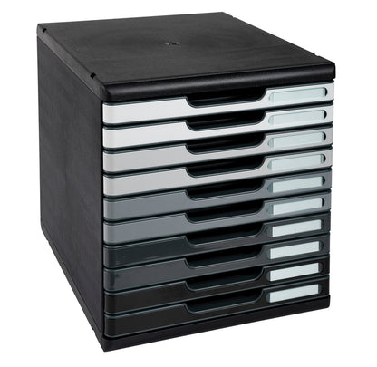 Module de classement A4 10 tiroirs noir/gris
