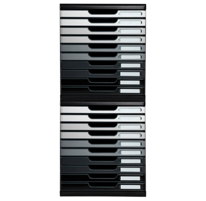 Module de classement A4 10 tiroirs noir/gris