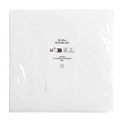 Serviette 2p 38x38 p/40 blanc