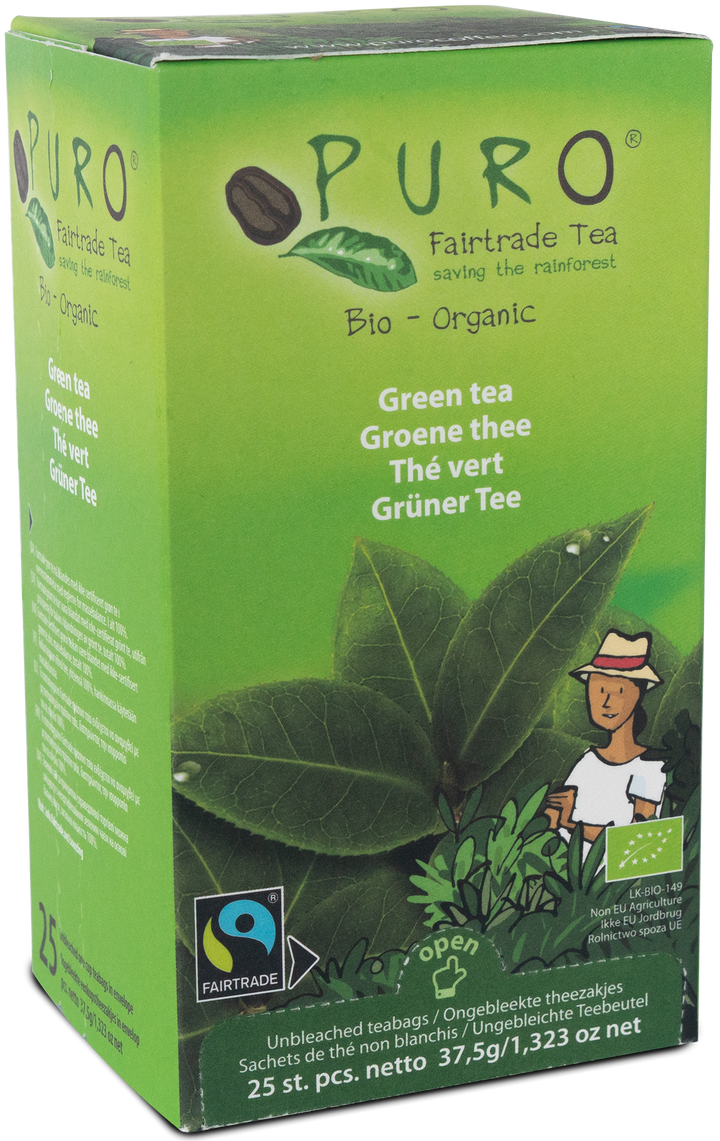 Thé Vert Bio en Sachets - Certifié Fairtrade-boite de 25 sachets