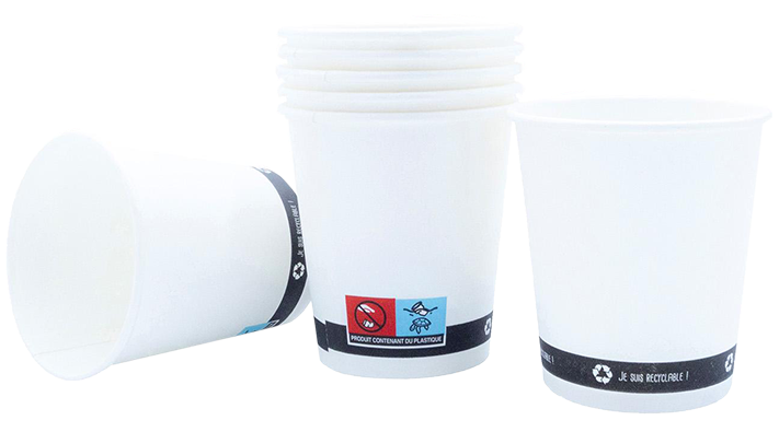 Gobelet carton blanc 25cl - Recyclable et étanche
