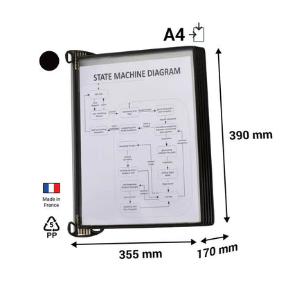 Kit mural d'affichage Tarifold, A4, équipé de poches A4