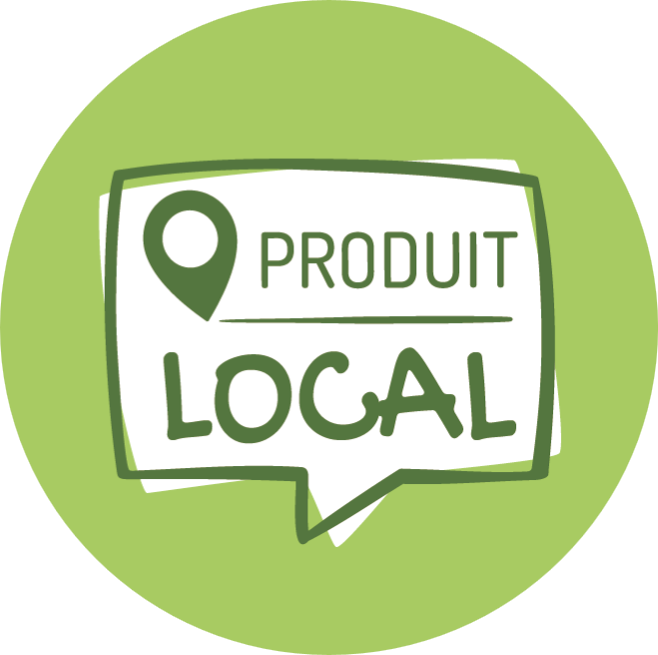 Étiquettes adhésives avec logo "produit local" 35mm - Rouleau de 500