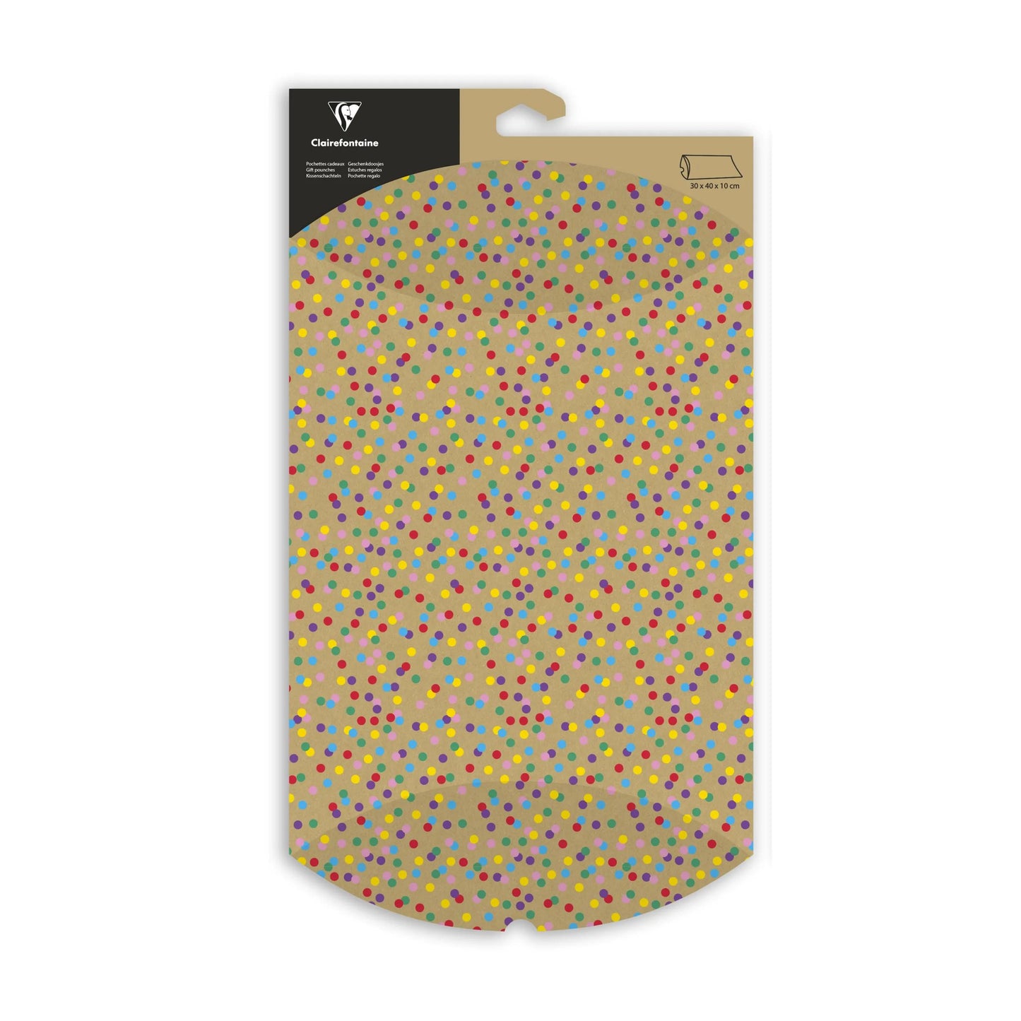 Pochette cadeau kraft 30x40 pois