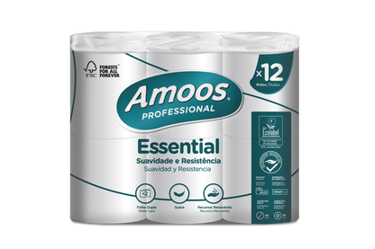 Papier toilettes 2 plis Amoos Lot de 12