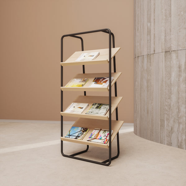 Présentoir Sol Modulaire 75x158x43 - Bois pour Documents A4