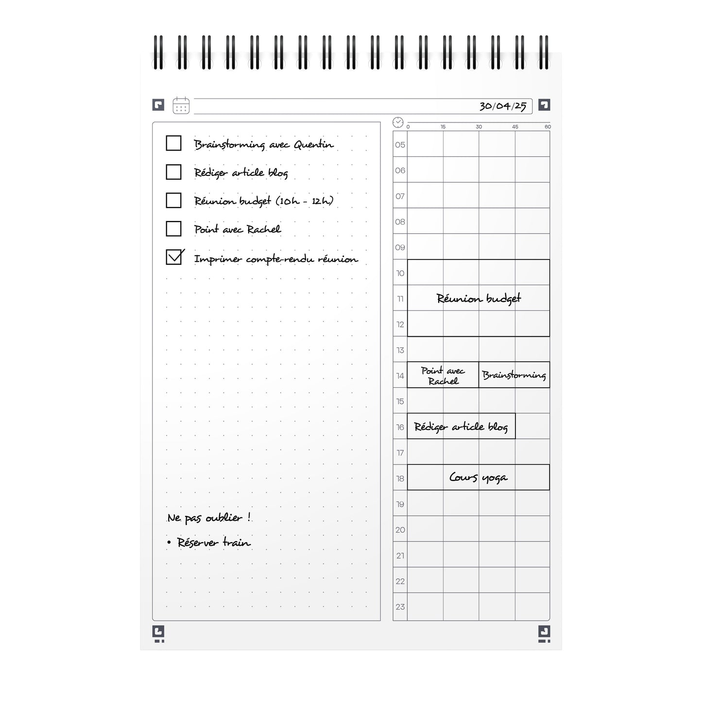 Bloc-notes organisateur -148x210cm-148 pages
