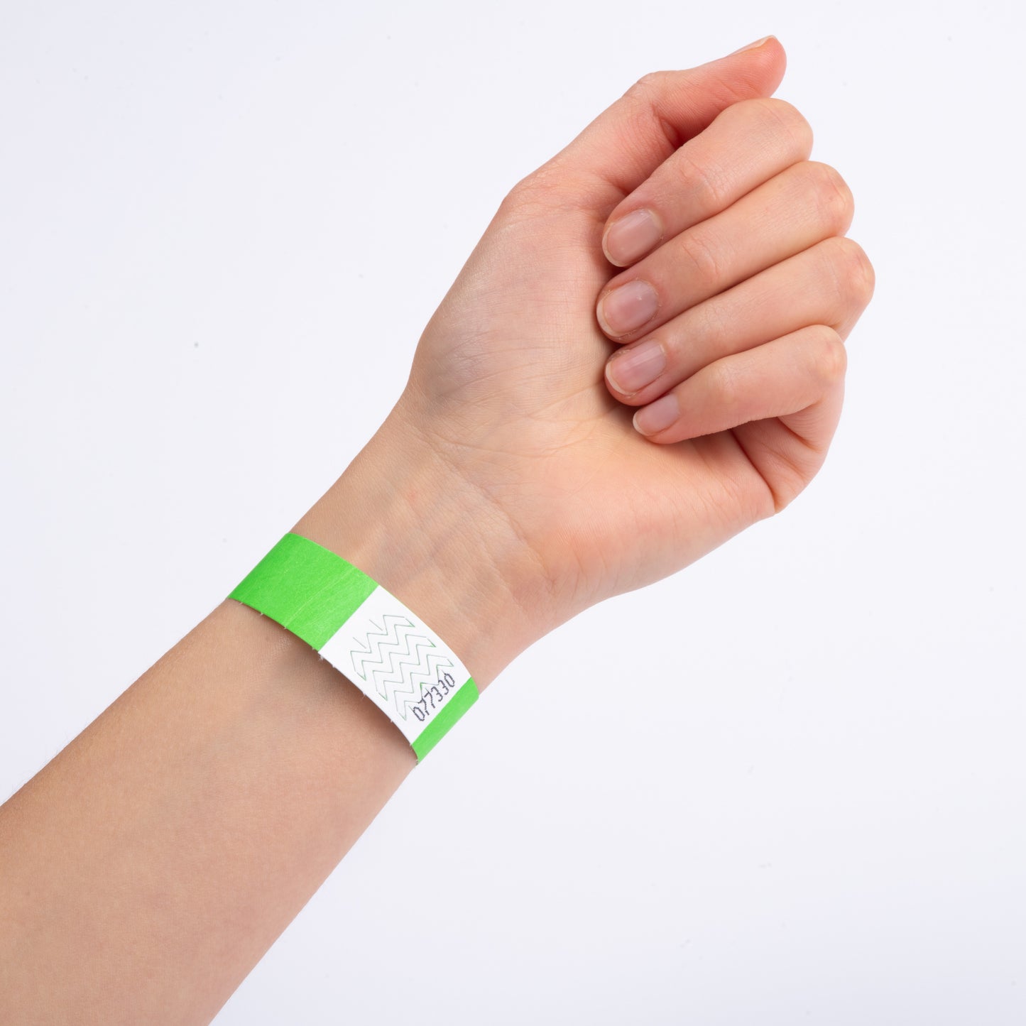 Bracelets d'identification Tyvek 256x19mm - Vert Fluo
