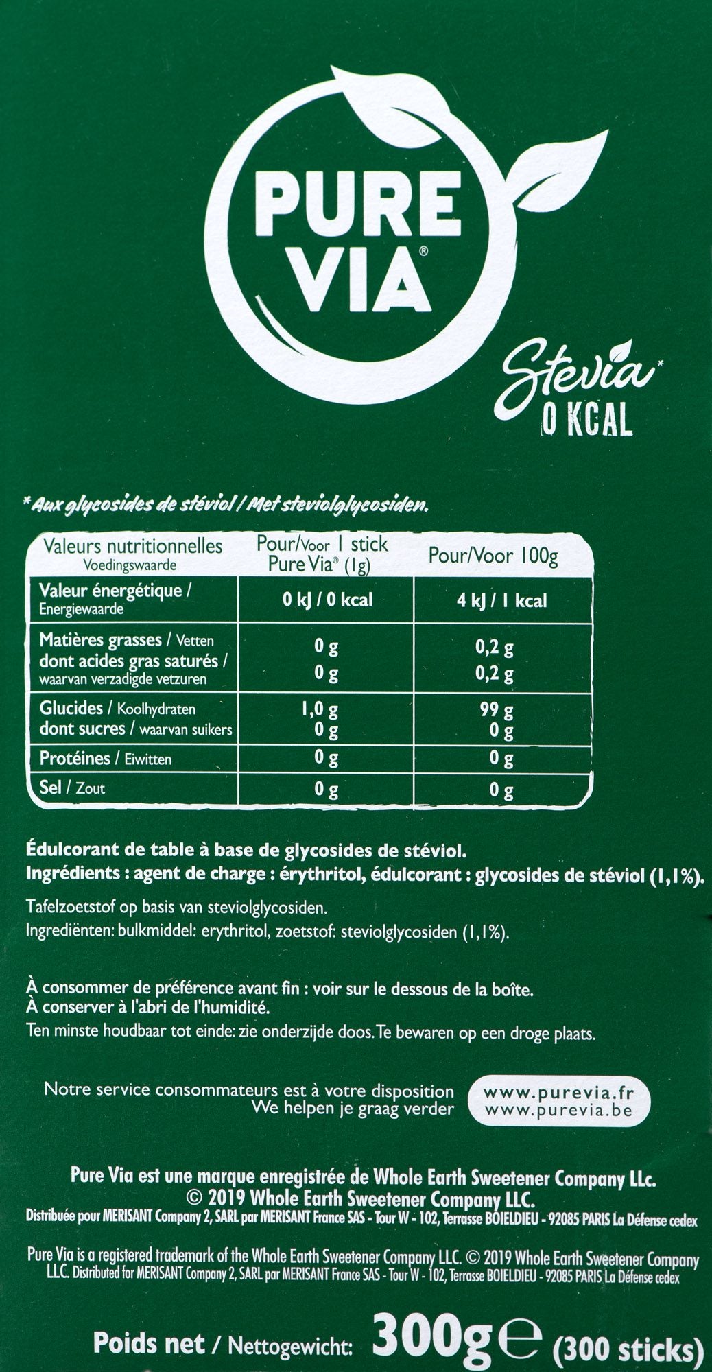 Édulcorant en Poudre Sticks - Zéro Calorie, 300 unités