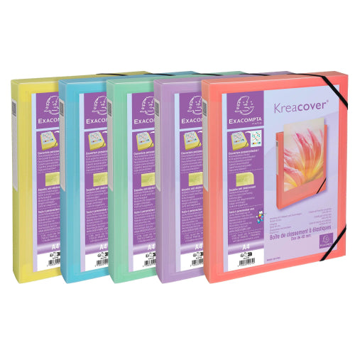 Boite classement polypropylène d40 kreacover pastel
