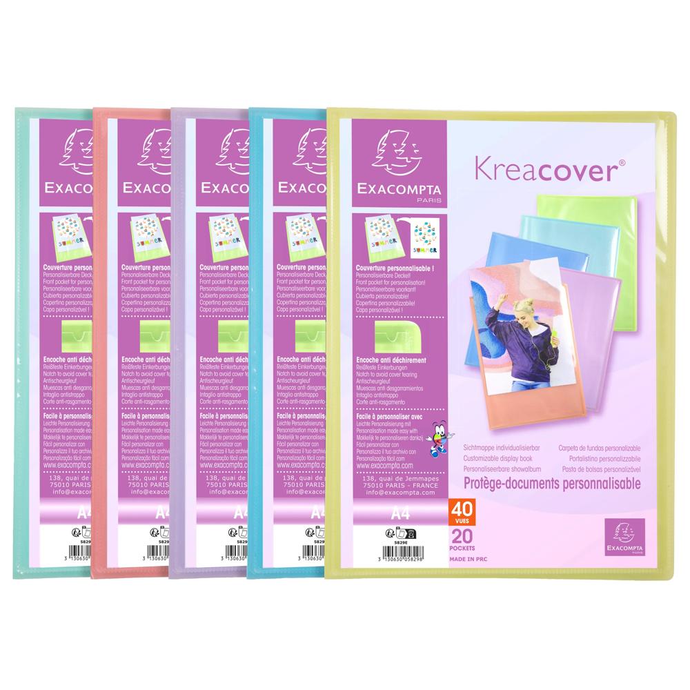 Protège document 40vues A4 kreacover pastel