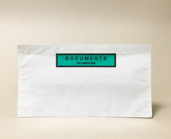 Pochette adhésive Document ci-Inclus Papier 110x220 -paquet de 100