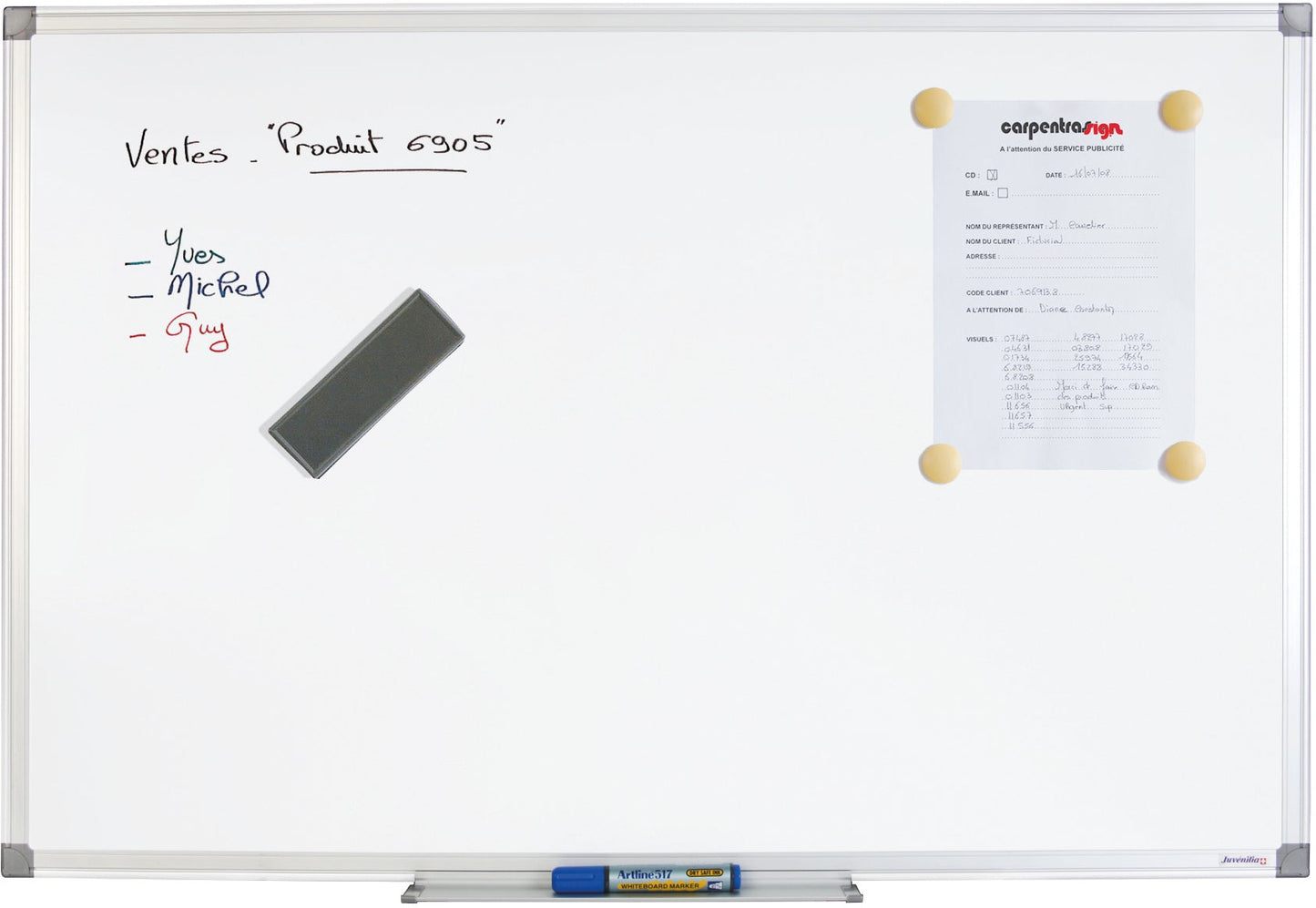 Tableau Blanc Magnétique 60x90cm - Surface Laquée