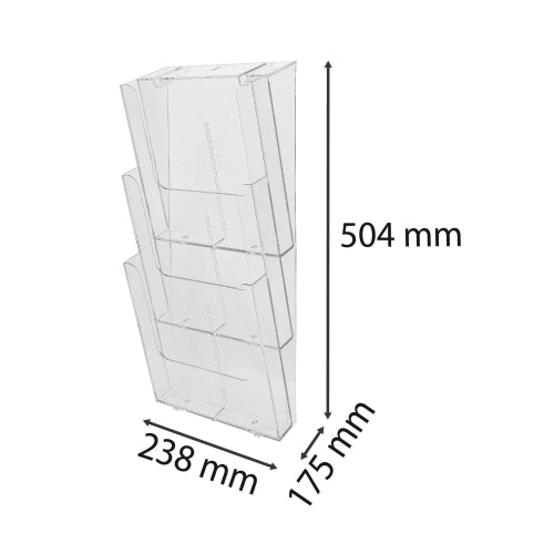 Corbeille murale 3 cases A4-cristal