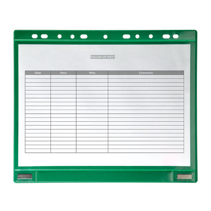 Pochette perforée magnétique A4- recto/verso-sachet de 5-vert