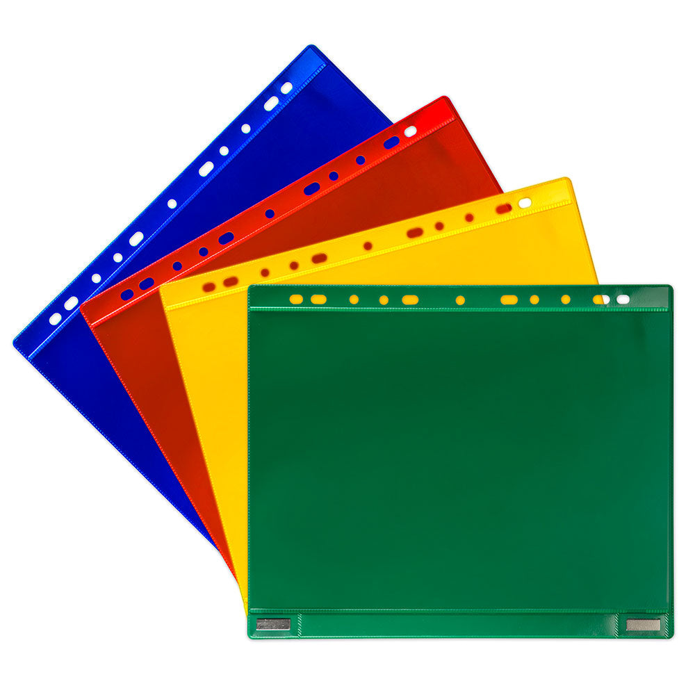 Pochette perforée magnétique A4- recto/verso-sachet de 5-vert