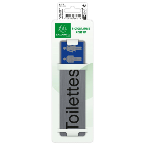 Plaque de signalisation"toilettes H/F" 16x4cm