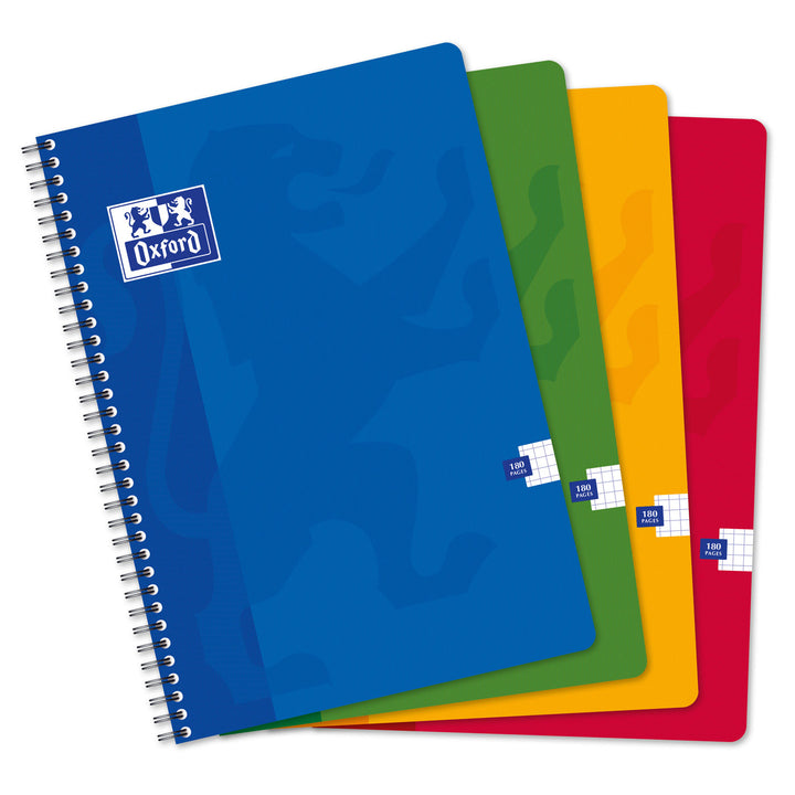 Cahier reliure spirale 21x29,7 180 pages 90g quadrillé 5x5