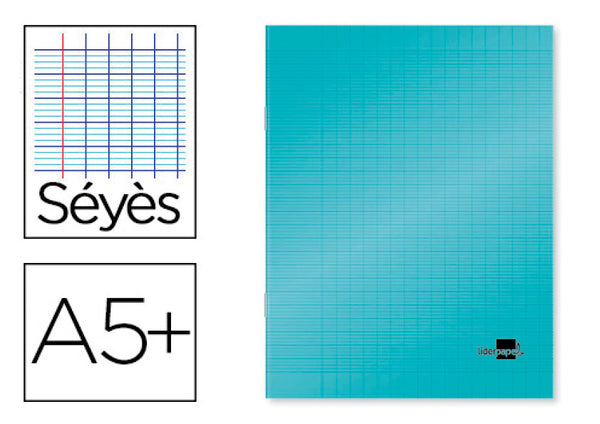 Cahier piqure polypropylène 17x22 96 pages bleu