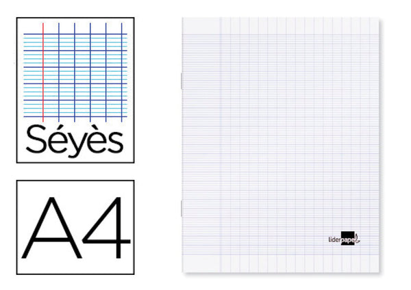 Cahier A4 96 Pages séyes- Couverture polypropylène -  Incolore