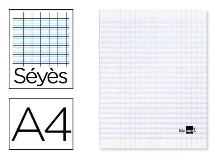 Cahier A4 96 Pages séyes- Couverture polypropylène -  Incolore