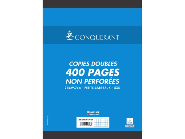 Copies Doubles Quadrillées A4 Non-Perforées - Lot de 400 Pages