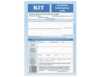 Kit de Contrat de Location Habitation Vide 8P - WEBER