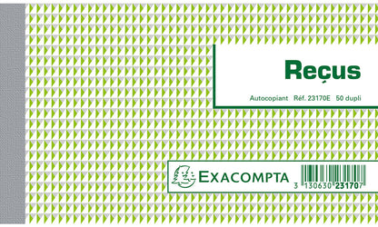 Carnet de recus sans tva ref 23170