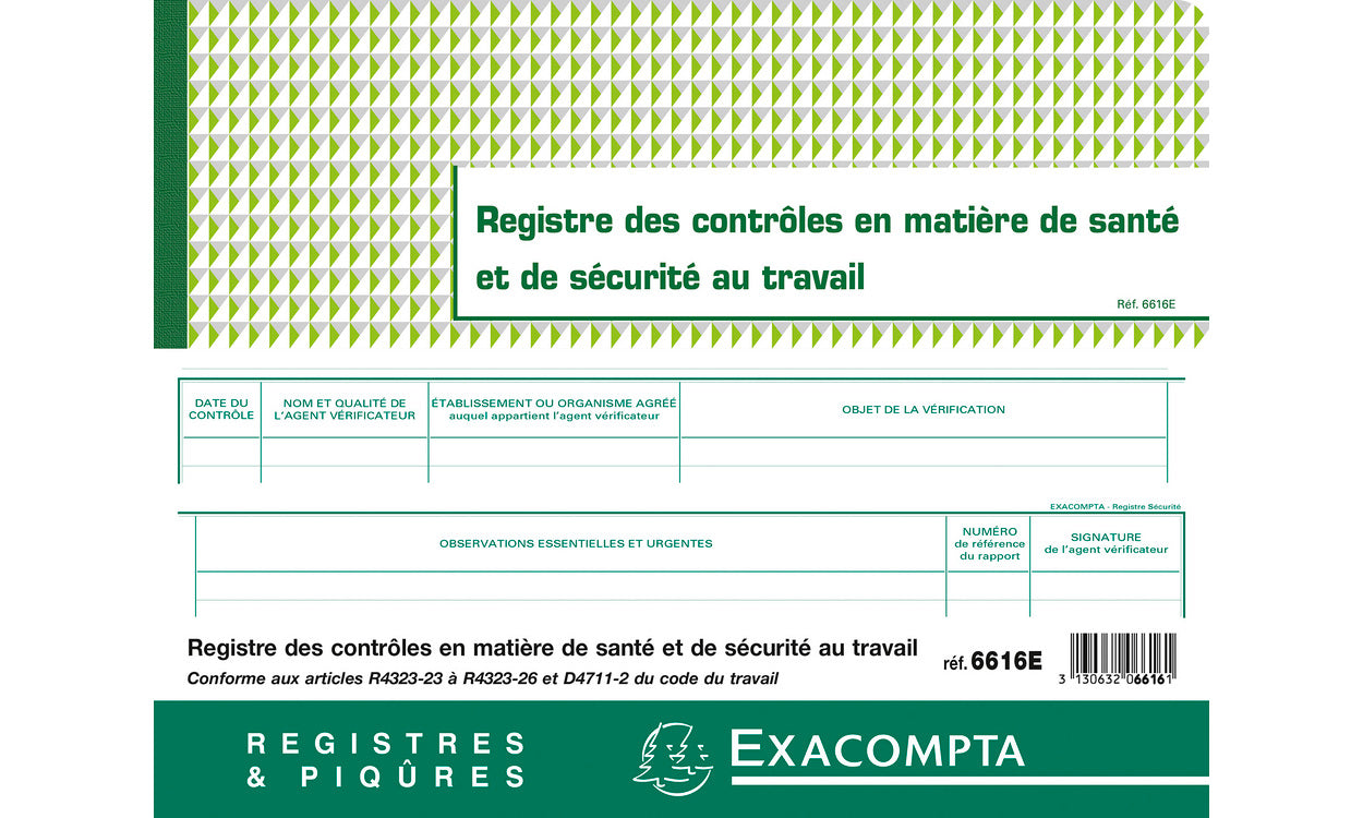 Registre contr. securite ref 6616