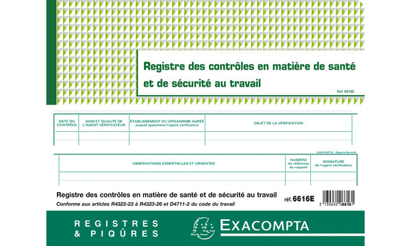 Registre contr. securite ref 6616