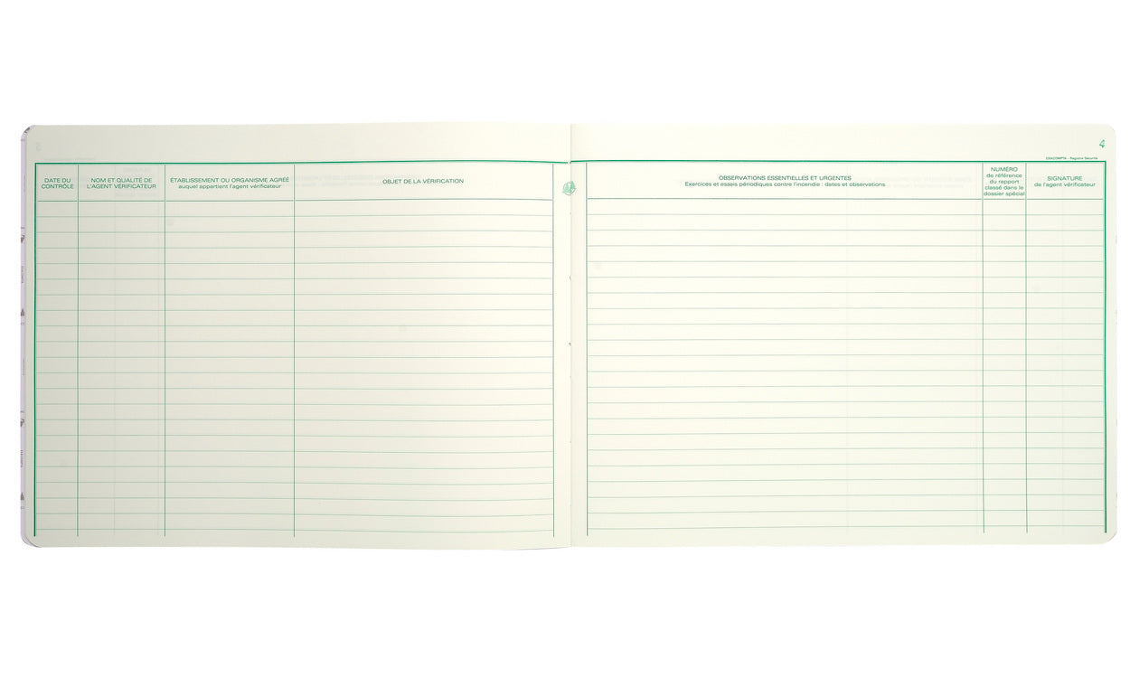 Registre contr. securite ref 6616