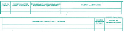Registre contr. securite ref 6616