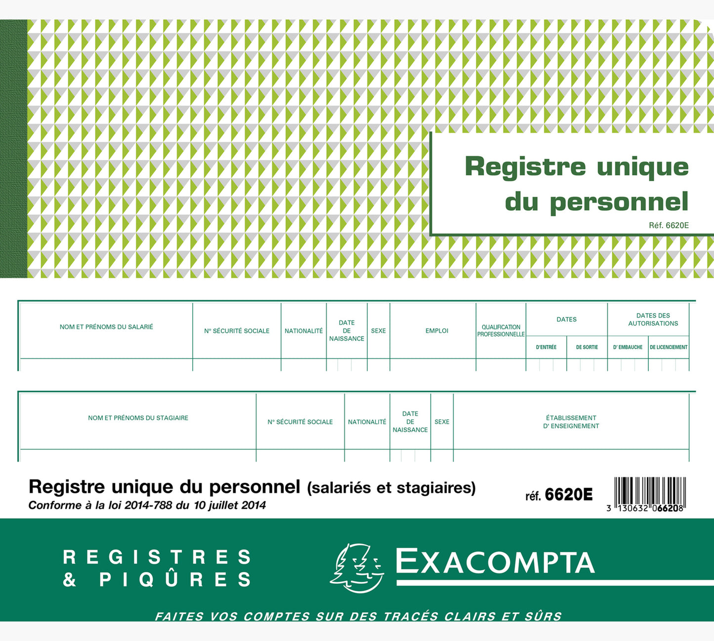 Registre ent/sorties pers. ref6620