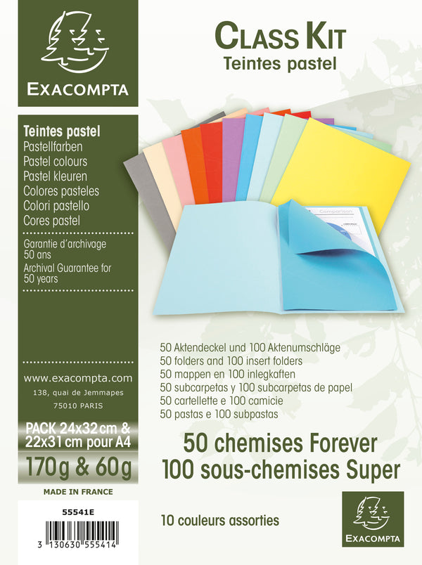 Lot 50 chemises 170g+ 100 sous-chemise 60g assorti