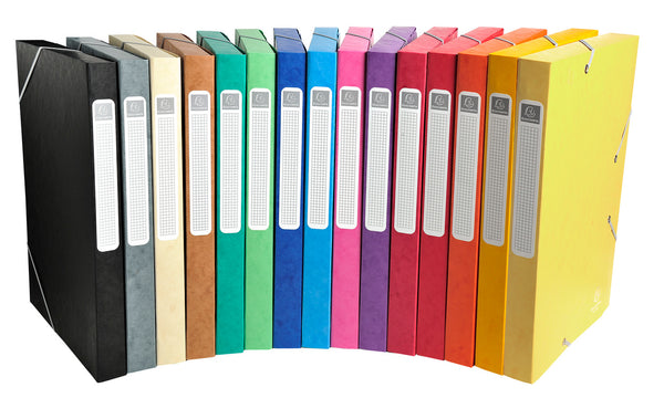 Boite de classement carte lustrée 7/10 dos 25mm assorti-lot de 25