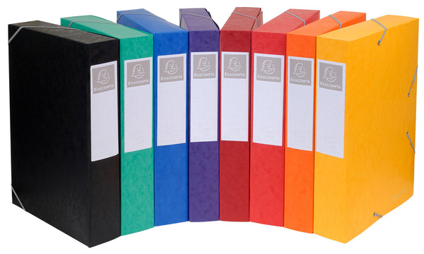 Boite de classement carte lustrée 7/10 dos 60mm assorti -lot de 10