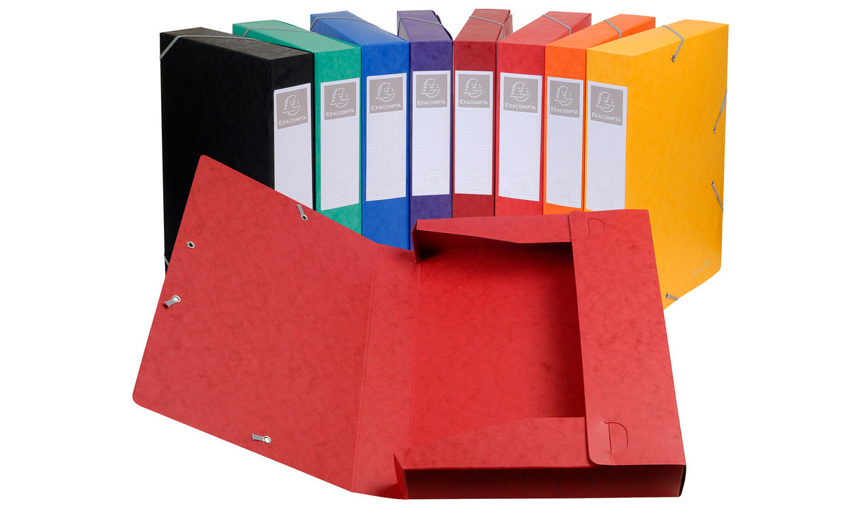 Boite de classement carte lustrée 7/10 dos 60mm assorti -lot de 10