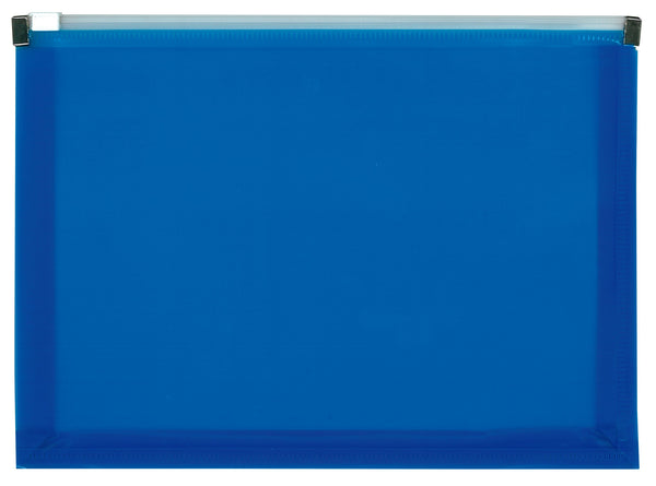 Pochette enveloppe zippee A5 bleu