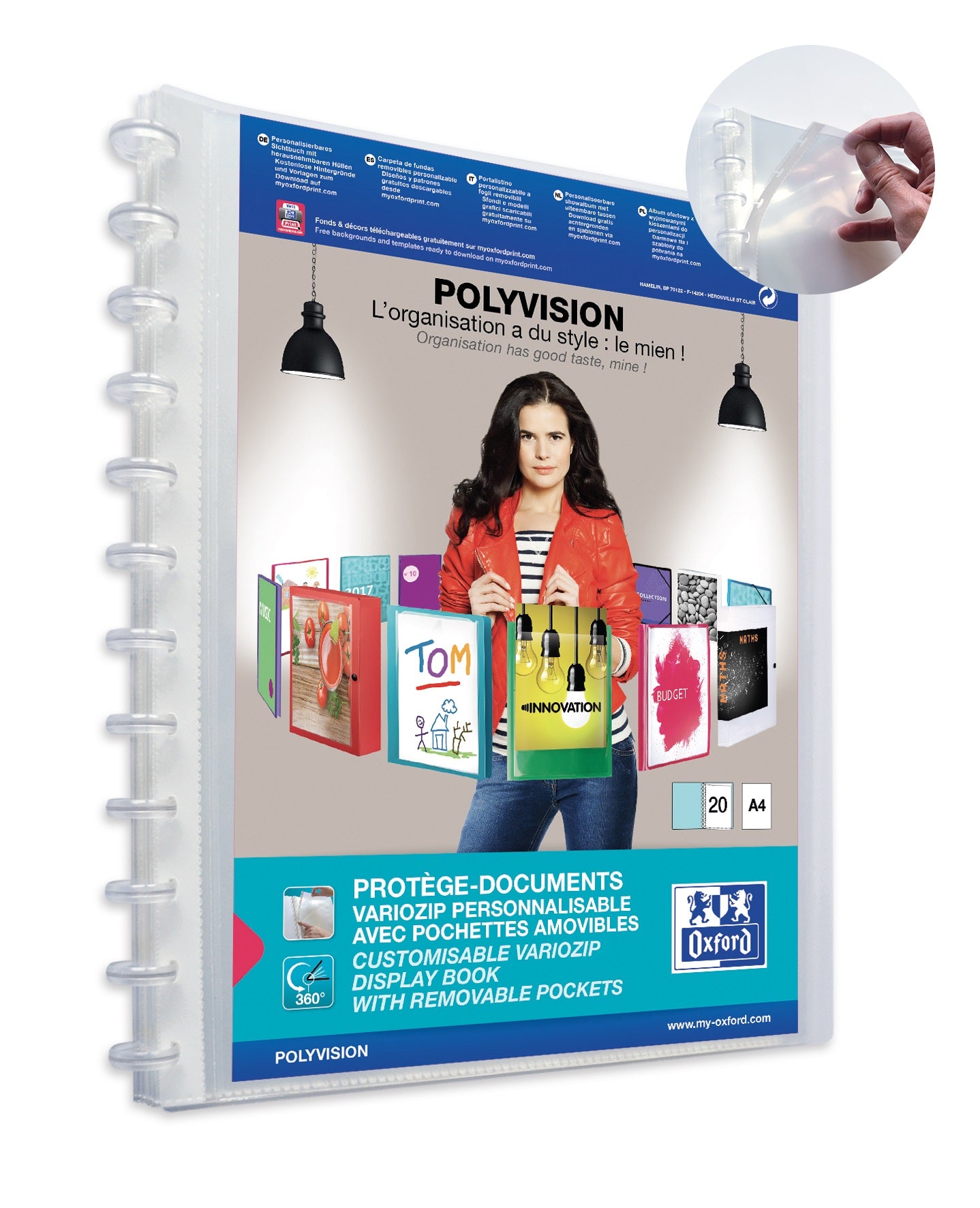 Protège-documents variozip Polypro personnalisable-40 vues