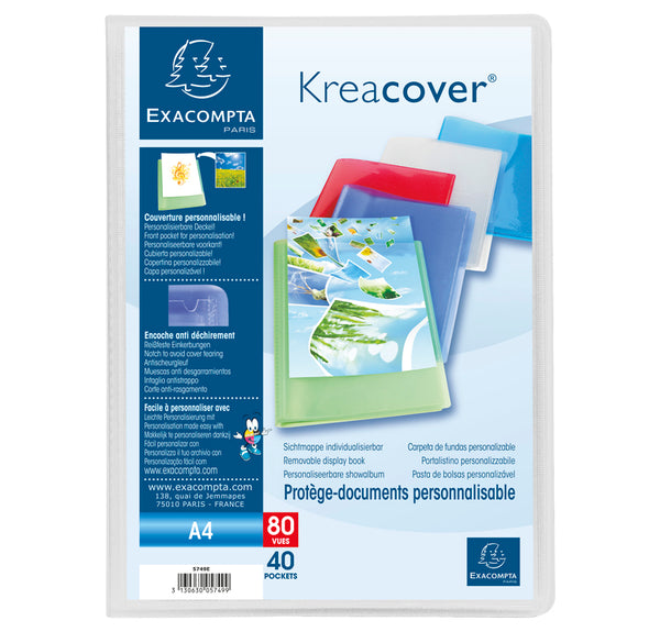 Protège document personnalisable kreacover 80vues-incolore