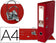 Classeur liderpapel a4 dos 75 mm rouge